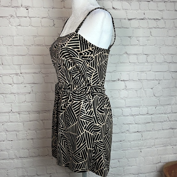 Vintage Tan and Black Belted Swim Romper - Picture 6 of 14